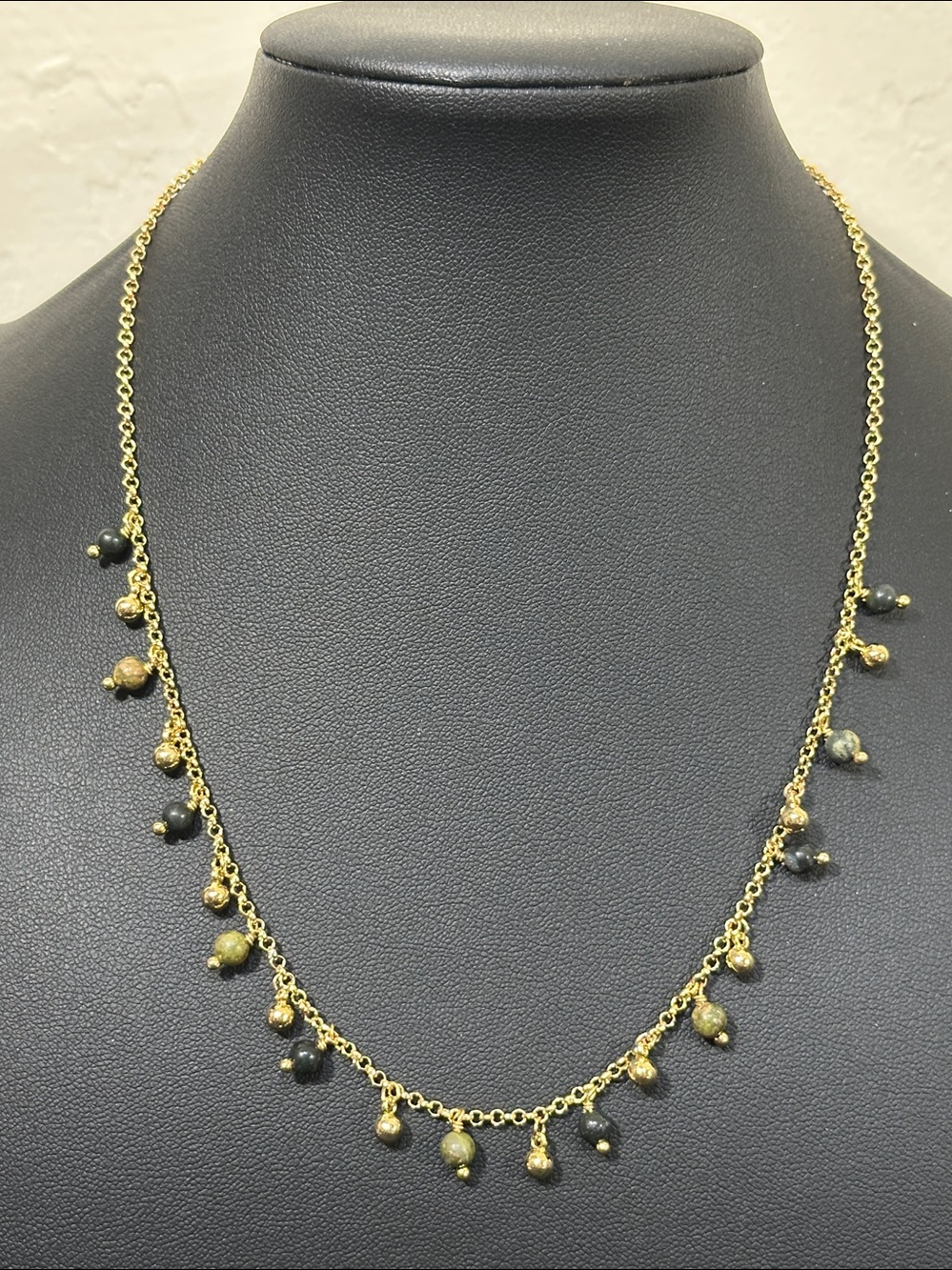 Vince Camuto Gold-Tone Multi-Bead Shaker Choker Fringe Necklace